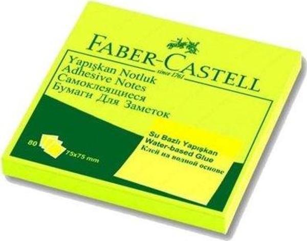 Faber-Castell 75x75 mm Fosforlu Sarı Yapışkan Notluk - Image 1