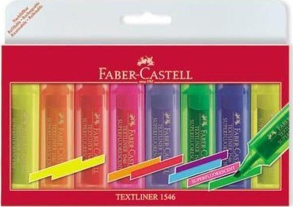 Faber-Castell Şeffaf Gövde Fosforlu Kalem 6+2 Li Poşet Canlı Renkler - Image 1