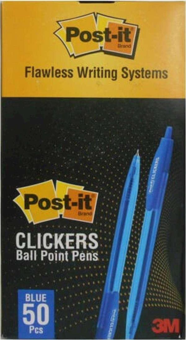 Post-İt Clıckers Ball Point Pens 50 Pcs Mavi - Image 1