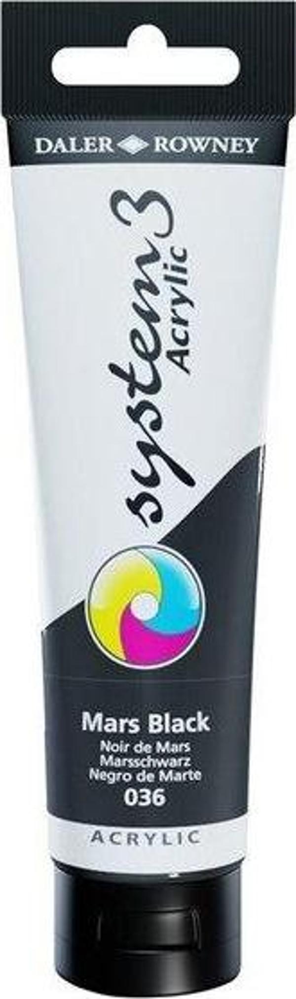 Daler Rowney Akrilik Boya System 3 Orıgınal 150 ml Mars Black 129150036 - Image 1