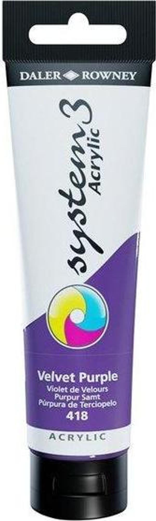 Daler Rowney Akrilik Boya System 3 Orıgınal 150 ml Velvet Purple 129150418 - Image 1