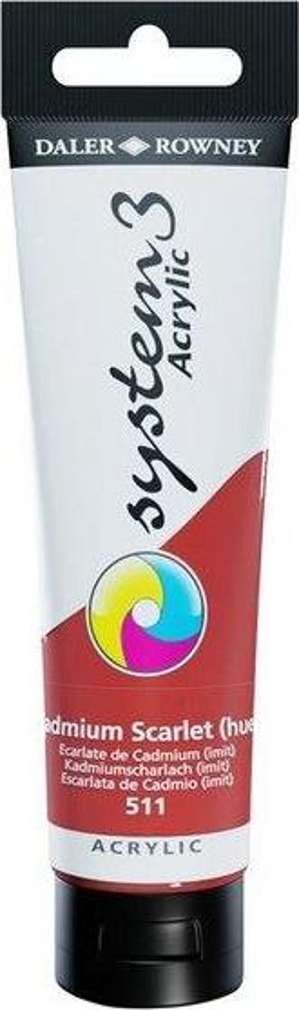 Daler Rowney Akrilik Boya System 3 Orıgınal 150 ml Cadmıum Scarlet Hue 129150511 - Image 1