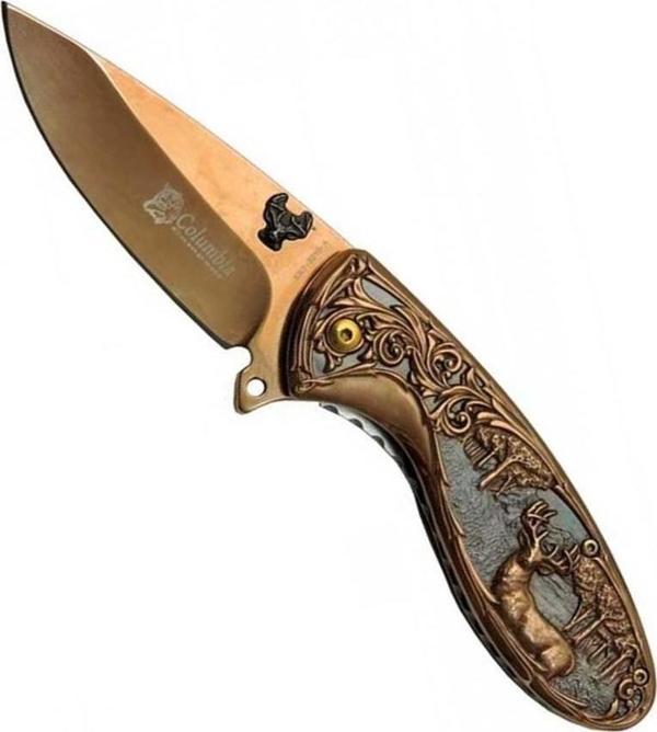 Columbia EXT-3210-A Geyik Desenli Bronz Renk Cep Ç - Image 1