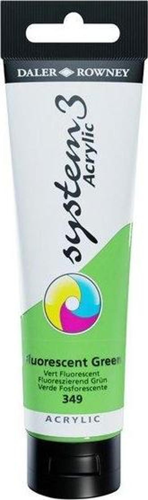 Daler Rowney Akrilik Boya System 3 Orıgınal 150 ml Fluoro Green 129150349 - Image 1