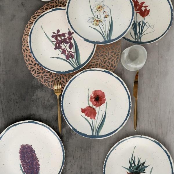 Keraart Anatolian Flowers Servis Tabağı 25 Cm 6 Adet - 20256/61 - Image 1