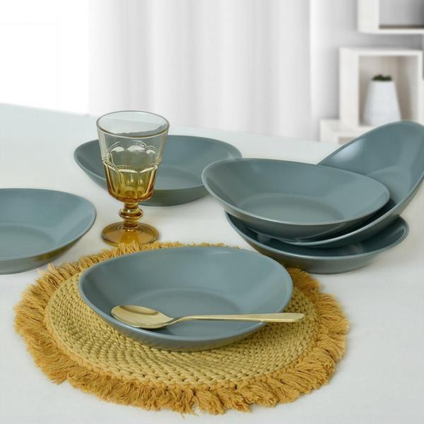 Keramika Mat Açık Yeşil Stella Yemek Tabağı 22 Cm 6 Adet 324 - Image 1