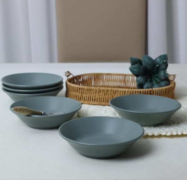 Keramika Mat Yeşil Hitit Yemek Tabağı 18 Cm 6 Adet 322 - Image 1