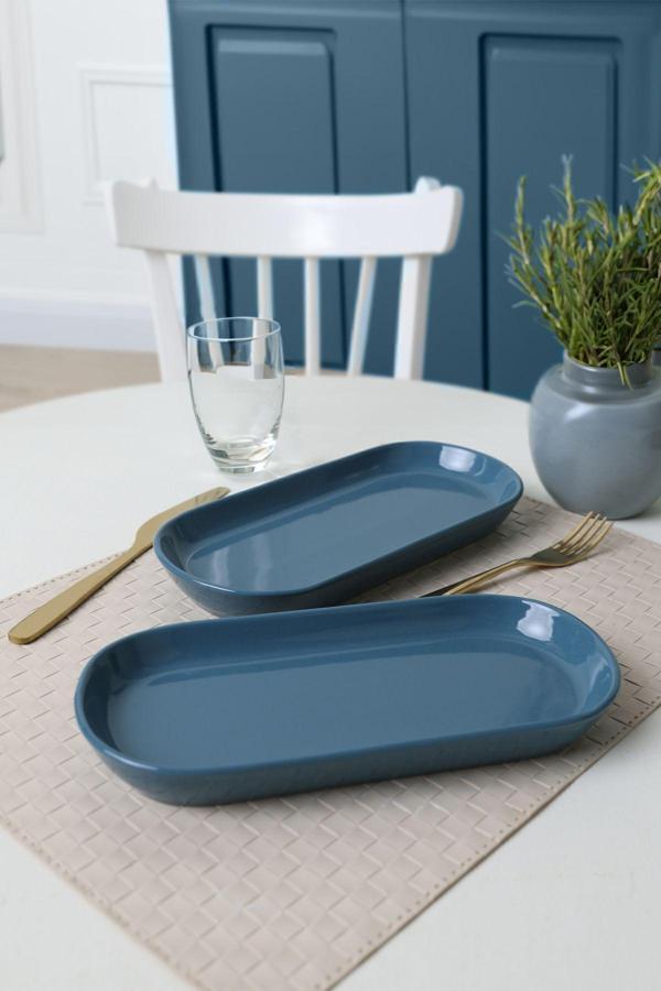 Keramika Mavi Noyan Kayık Tabak 26 Cm 2 Adet 407 - Image 1