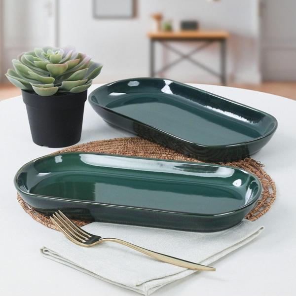 Keramika Zümrüt Noyan Kayık Tabak 2 Adet 28 Cm - Image 1