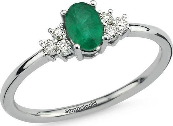 0.59 Karat Pırlanta Emerald Yüzük G-SI Beyaz Altın - Image 1