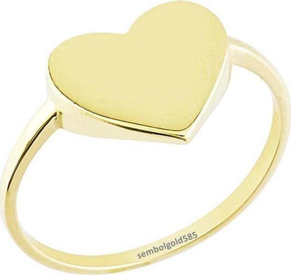 Kalp'li Sarı Altın Yüzük Klasik 14 K Gold - Image 1