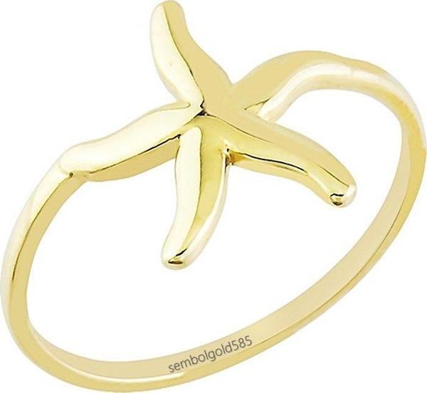 Deniz Yıldızı Altın Yüzük Sarı 14K Gold - Image 1
