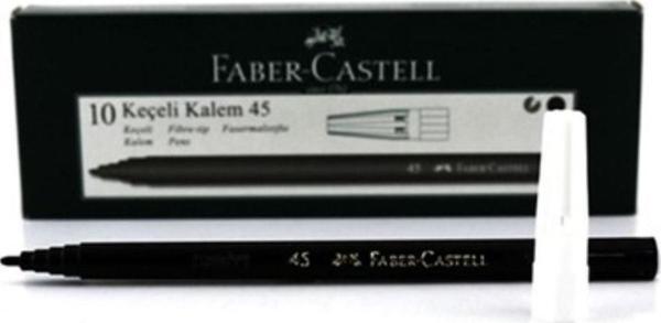 Faber-Castell Keçeli Kalem Siyah 10 Lu Paket - Image 1