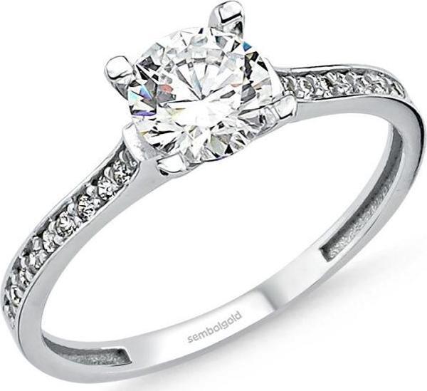 Beyaz Altın Tektaş Yüzük 0.65 karat Zirconia - Image 1