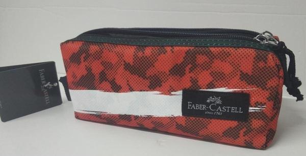 Faber-Castell Çift Gözlü Kalem Çantası Basic Kırmızı-Siyah - Image 1