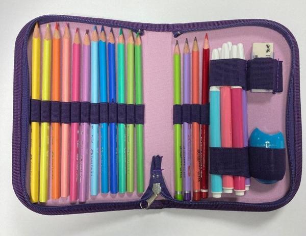 Faber-Castell Içi Dolu Kalem Kutusu, Okul Seti ,Tek Göz Fermuarlı - Image 1