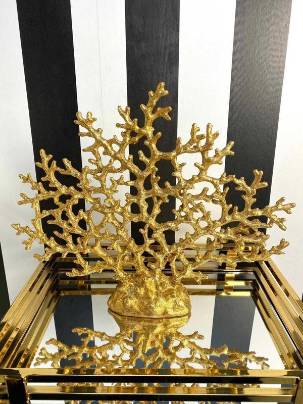 Mirsa Global Mercan Çok Dallı Hayat Ağacı Biblo Gold - Image 1