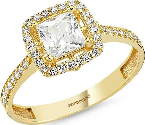 Baget Sarı Altın Tektaş Yüzük 0.80 Karat - Image 1