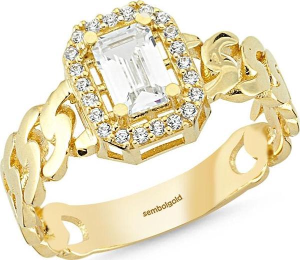Altın Baget Yüzük Gold Burgu Tasarım 0,60 Karat - Image 1
