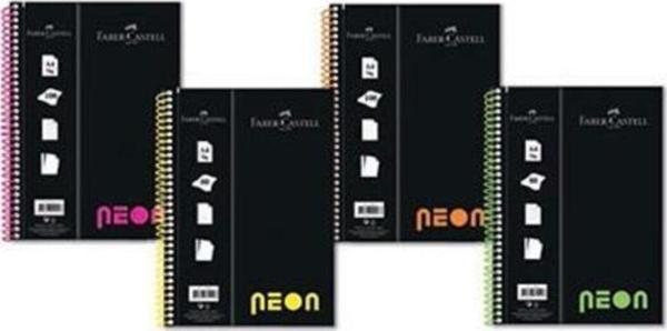 Faber-Castell Neon Pp Kapak 100 Yaprak Çizgili - Image 1