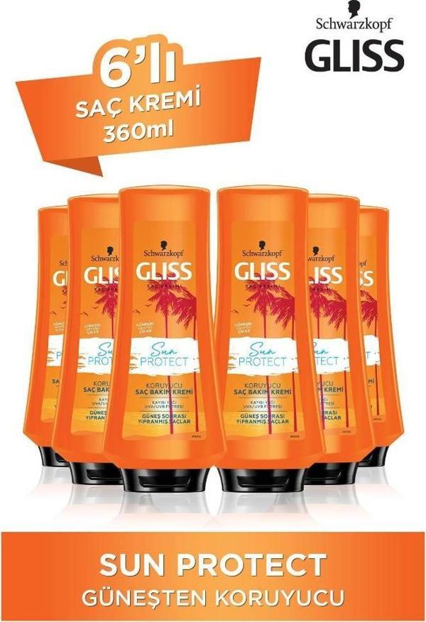 Gliss Sun Protect Güneşe Karşı Koruyucu Saç Kremi 360 ML 6'lı - Image 1
