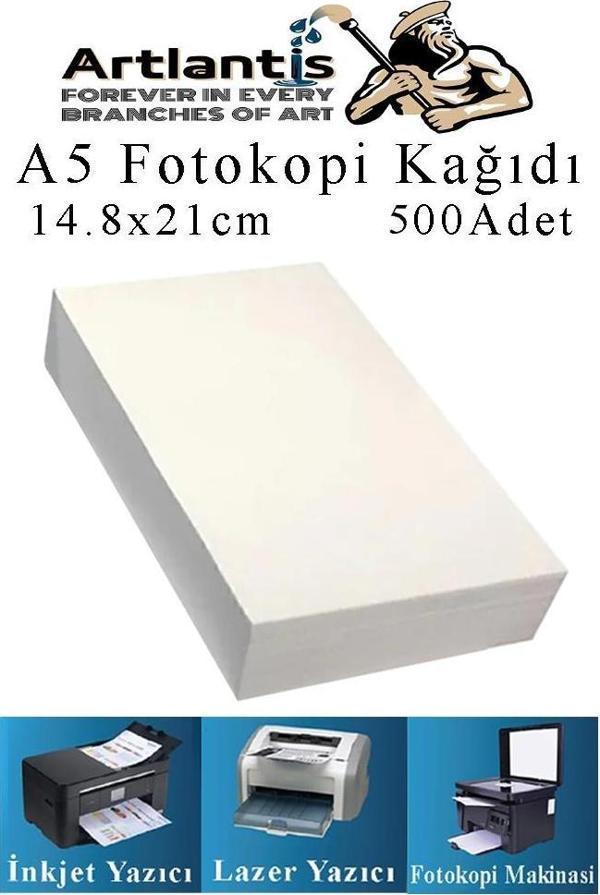 Fotokopi Kağıdı A5 80 gr 500 lü 1 Paket  Fotokopi Kağıdı Lazer İnkjet ve Fotokopi Makineleri İçin Uyumlu - Image 1