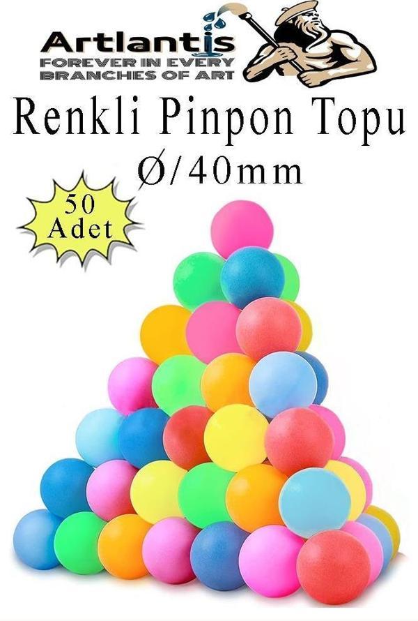 Renkli Pinpon Topu 50 Adet Masa Tenis Topu Evcil Hayvan Kedi Oyuncağı Okul Sınıf Etkinlik Deney Topu - Image 1