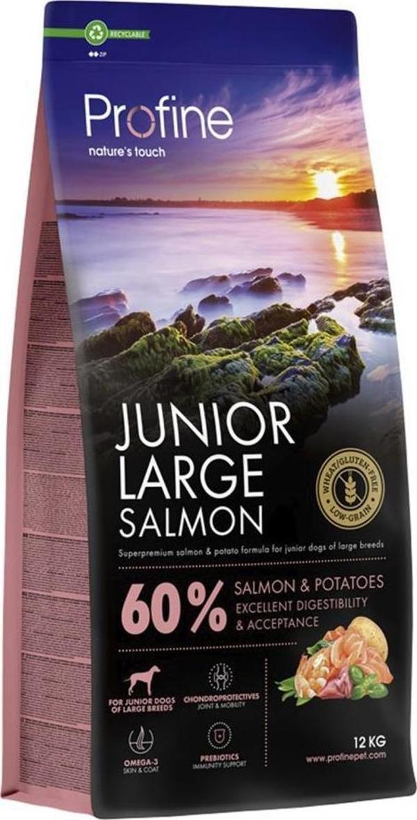 Profine 12kg Gluten Free Junior Large Salmon Glutensiz İri Irk Somon Etli Yavru Köpek Maması - Image 1