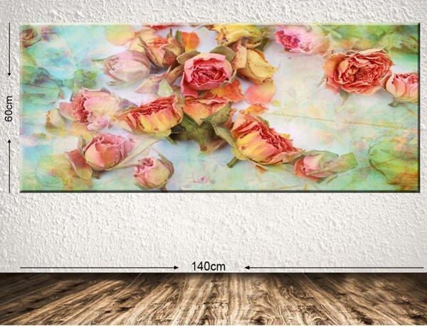 Tablo Center Dev Boyut Çiçek Kanvas Tablo 60 x 140 cm - Image 1