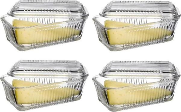 Paşabahçe frigo kapaklı kahvaltılık - tereyağlık peynirlik 4 lü set - Image 1