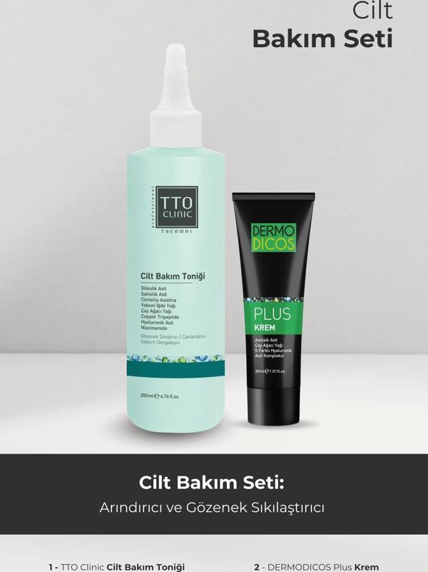 TTO Arındırıcı ve Gözenek Sıkılaştırıcı Set Dermodicos Plus Tonik - Image 1