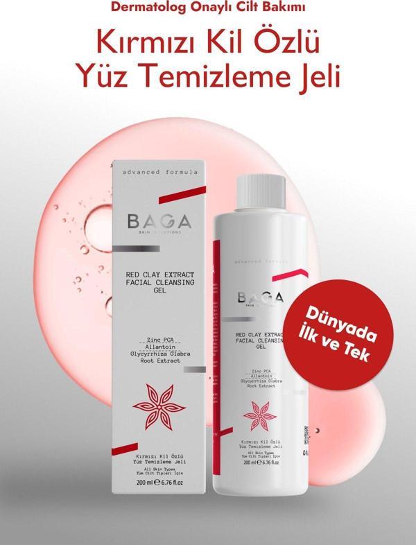 Baga Yağlı,Sivilce Eğilimli Ciltler İçin Kırmızı Kil Özlü Derinlemesine Temizleyici Yüz Yıkama Jeli - Image 1