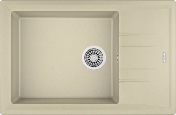 TEKA STONE 60 S-TG TEK GÖZLÜ TEZGAH ÜSTÜ TOPAS BEJ GRANİT EVYE - Image 1