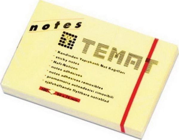 Temat Yapışkanlı Not Kağıdı Pastel Sarı 50x75 MM - Image 1