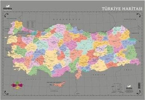 Gürbüz Türkiye Haritası Kazınabilir 35x50 CM - Image 1