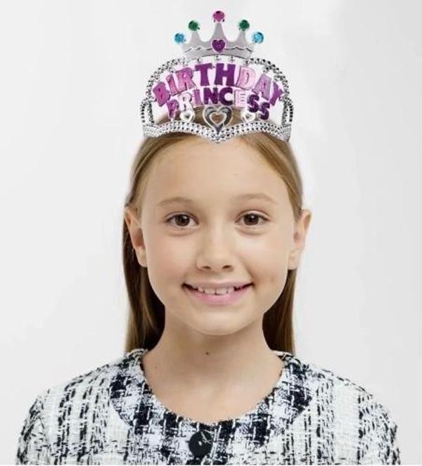 Birthday Prenses Yazılı Çocuk Parti Tacı - Image 1