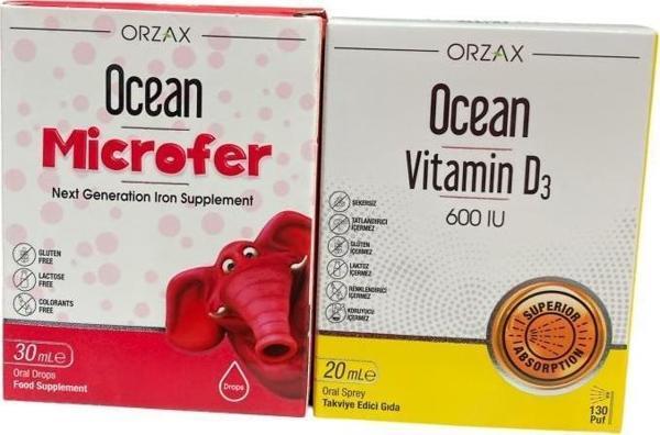 Ocean Microfer Damla 30 Ml + Ocean Vitamin D3 600IU Sprey 20 Ml - Image 1
