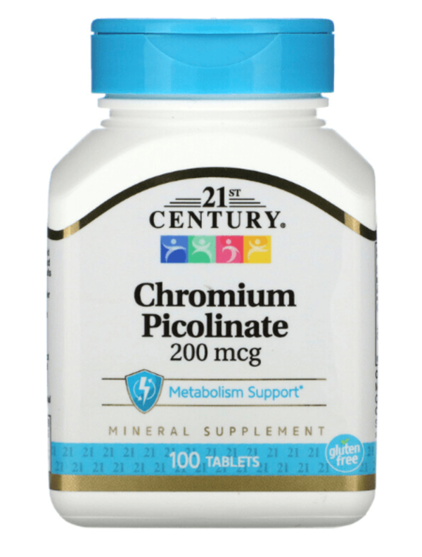 21st Century Chromium Picolinate 200 mcg, 100 Tablet.Usa Menşei 3513 - Image 1