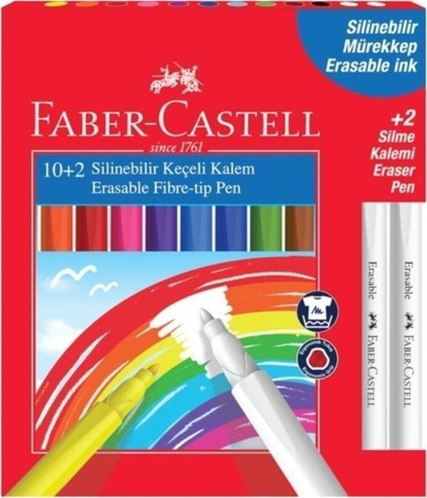 Faber-Castell Keçeli Boya Kalemi Silinebilir 12 Renk 5062000004 - Image 1