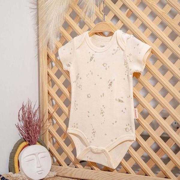 Tiffany Baby Galaxy Organic Theme Yarım Kollu Bebek Body - Image 1