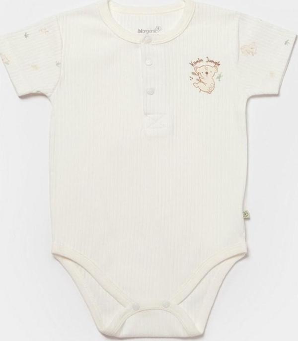 Biorganic Koala Jungle Kısa Kollu Bebek Body 56972 - Image 1