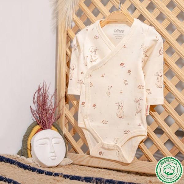 Tiffany Baby Mother Swan Organic Theme Kruvaze Bebek Body - Image 1