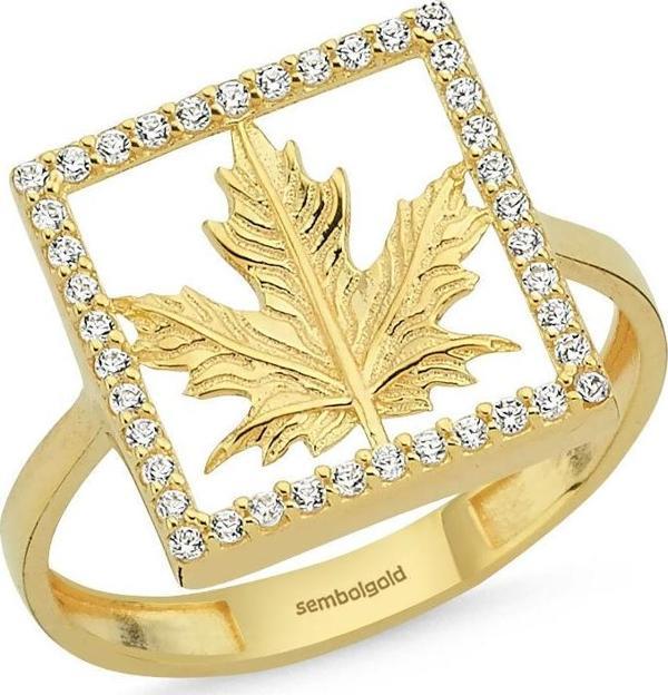 Çınar Altın Yıldız Yüzük 8K Golden Özel Tasarım - Image 1