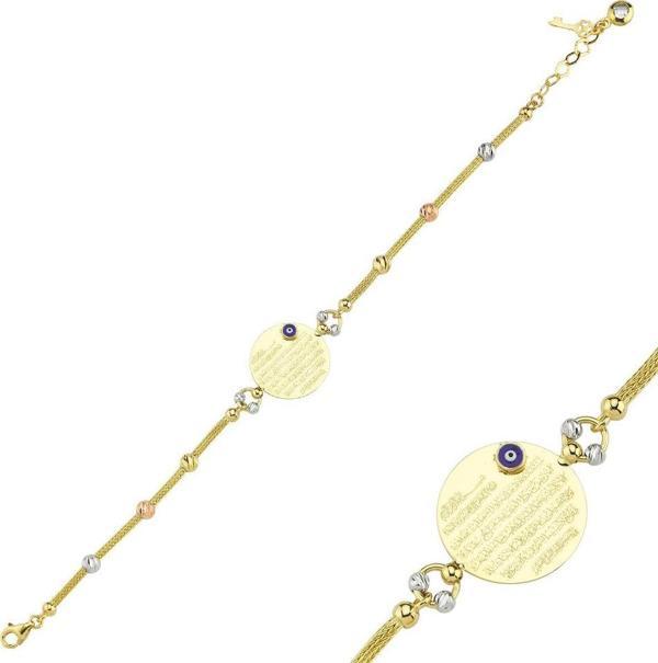 Plaka Altın Bileklik 14K Gold Dorikalı Ayetel Kürsi - Image 1