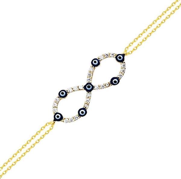 Altın Sonsuzluk Bileklik 14K Gold Gözlü - Image 1