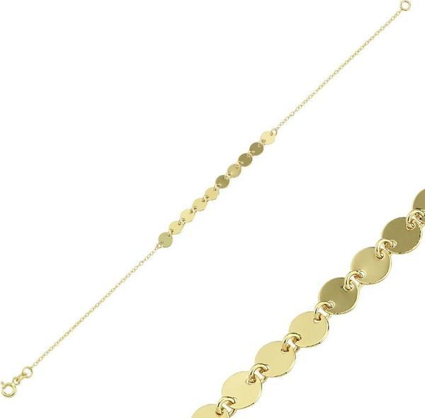 Pullu Altın Bileklik 14K Gold 19 Cm - Image 1