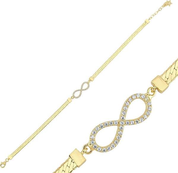 Sonsuzluk Altın Bileklik Ezme Zincir 18-22 cm - Image 1