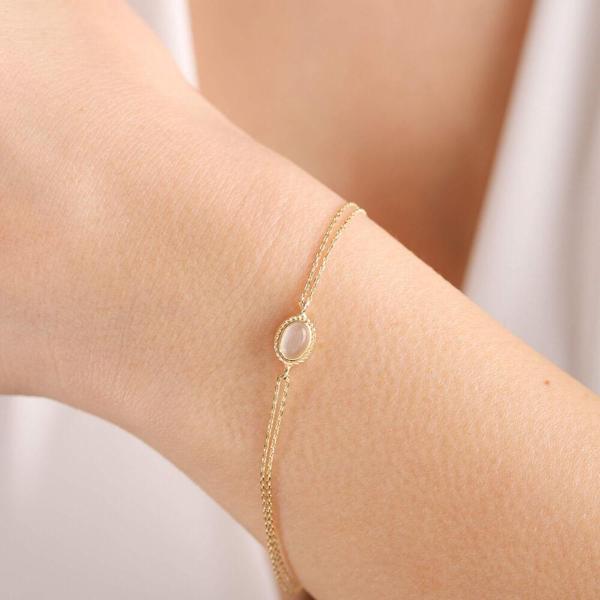 Altın Vintage Bileklik Opal Beige - Image 1