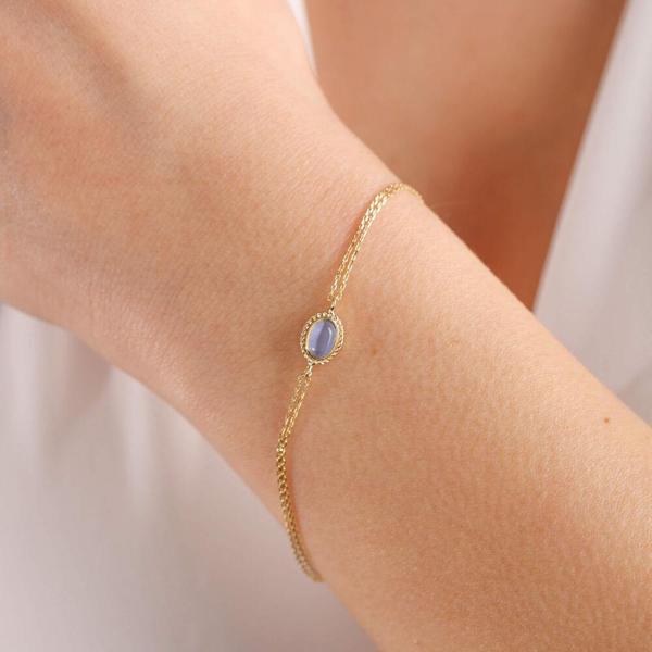 Altın Vintage Bileklik Opal Blue - Image 1