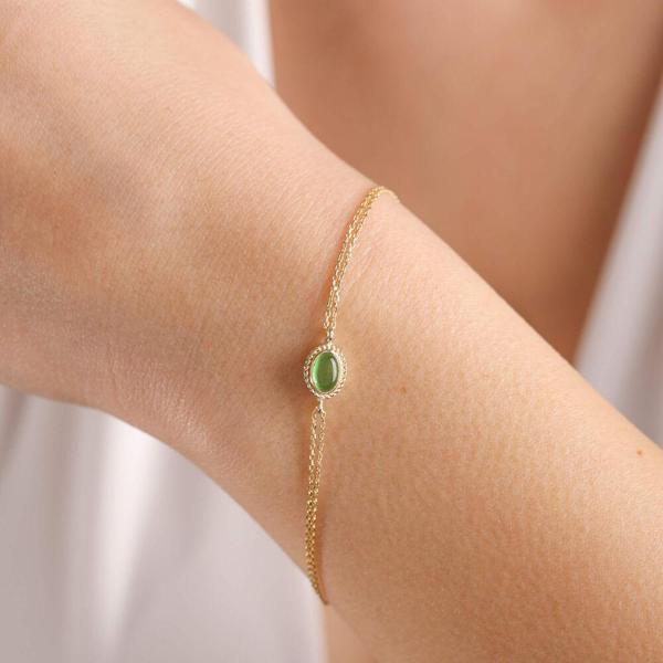Altın Vintage Bileklik Opal Green - Image 1
